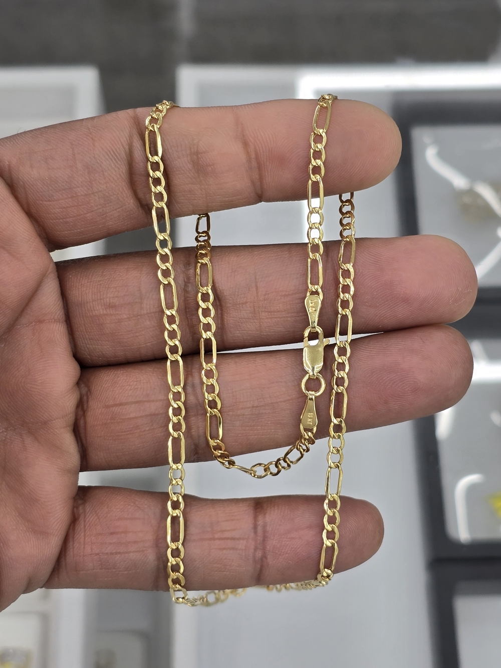 10kt Real Gold Figaro Chain 3.1 Mm 20 Inches
